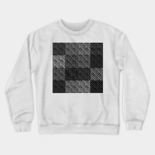 Large Silver and Black Vintage Art Deco Quilt Pattern Crewneck Sweatshirt